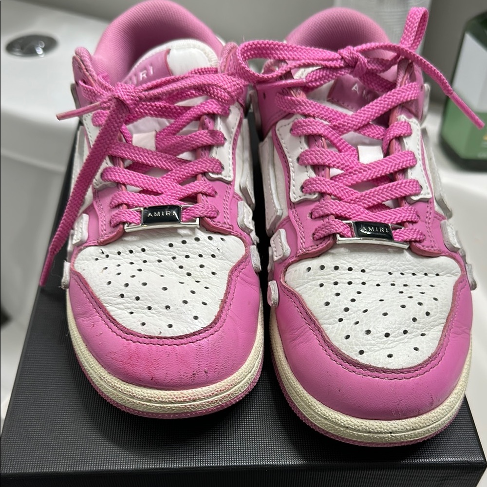 AMIRI Vibrant Pink and White Sneakers